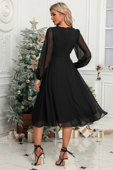 Robe Midi Paillettes Noire - gallery 1