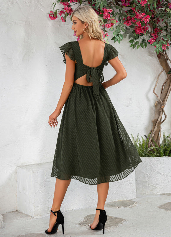 Robe Midi Midi À Rayures - gallery 1