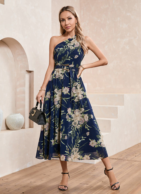 Robe Midi Asymétrique Florale