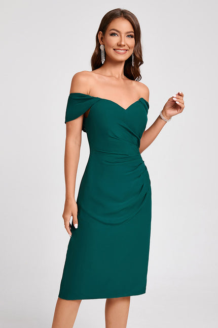 Robe Midi Émeraude Drapée - gallery 2