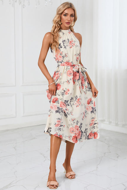 Robe Midi Midi Floral Aquatique - gallery 1