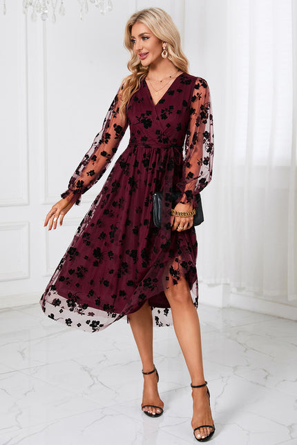 Robe Midi Ébène Florale - gallery 7