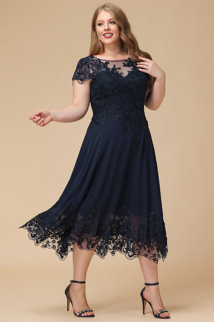 Robe Midi Bleu Élégante - gallery 8