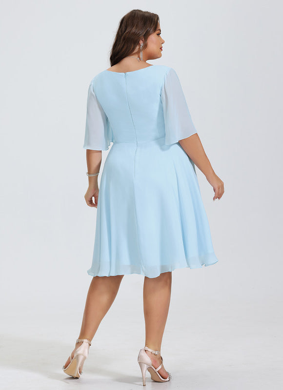 Robe Midi Aérienne Marine - gallery 8