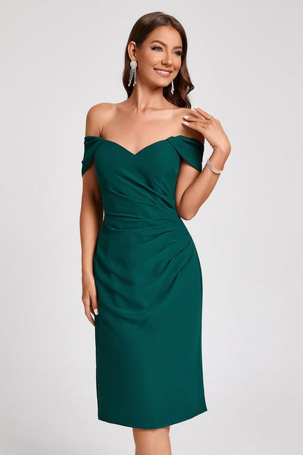 Robe Midi Émeraude Drapée - gallery 6