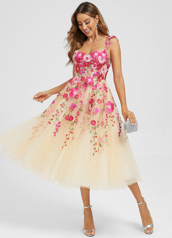 Robe Midi Florale Étoilée - gallery 2