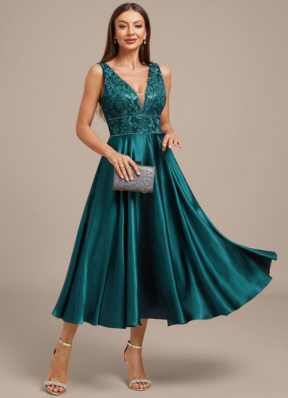 Robe Midi Soirée Satinée