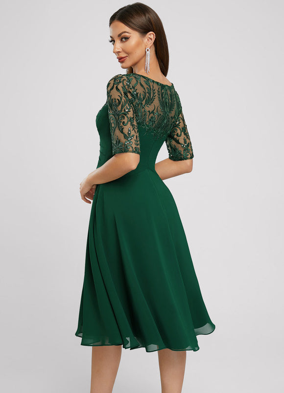 Robe Midi Cocktail Émeraude - gallery 1