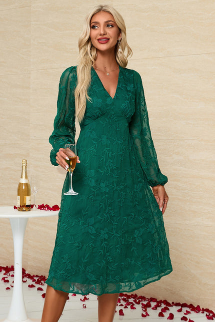 Robe Midi Émeraude Aérée - gallery 5