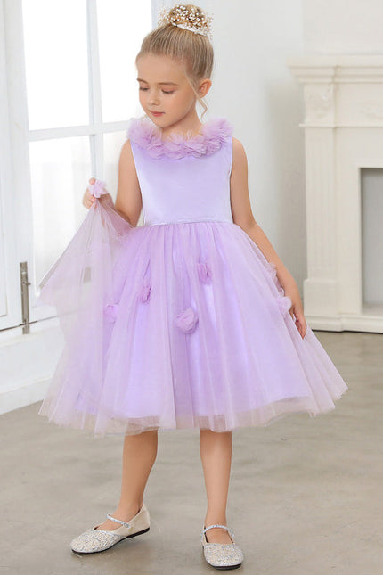 Robe Midi Lilas Tulle Fleurs - gallery 7