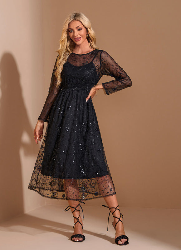 Robe Midi Tulle Brodée