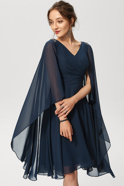 Robe Midi Éthérée Marine