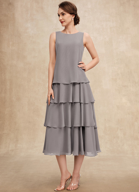 Robe Midi Grise Cascades - gallery 5