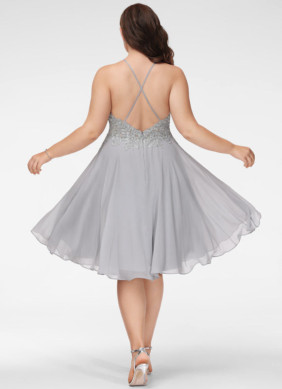 Robe Midi Grise Éclatante - gallery 7