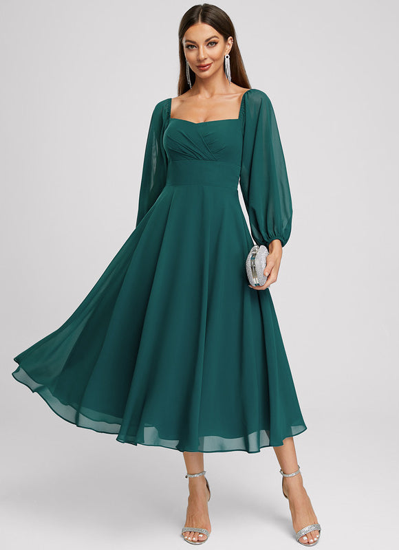 Robe Midi Mousseline Émeraude
