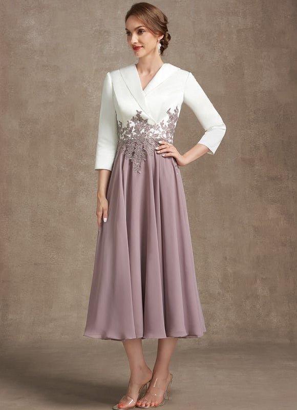 Robe Midi Élégante Lavande - gallery 3