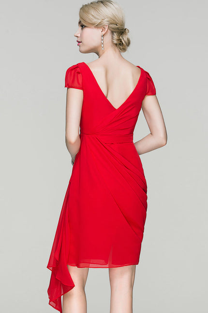 Robe Midi Rouge Éthérée - gallery 3