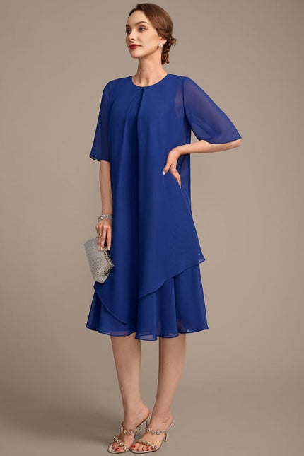 Robe Midi Fluide Bleu Royal - gallery 4
