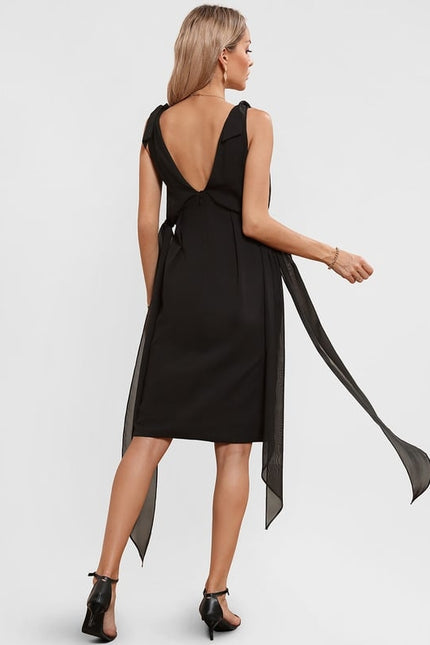 Robe Midi Bleu Nuit Élégante - gallery 4