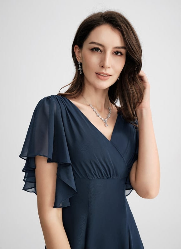 Robe Midi Aérienne Marine - gallery 4