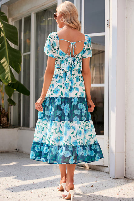 Robe Midi Fleurie Aquatique - gallery 5