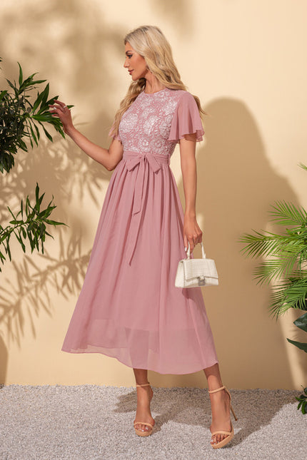 Robe Midi Midi Rose Délicate - gallery 3