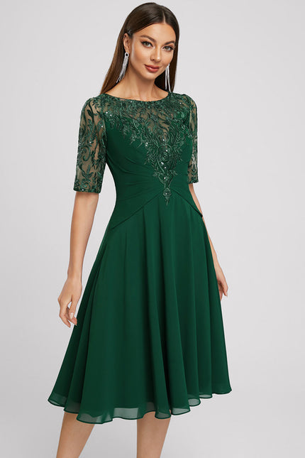 Robe Midi Cocktail Émeraude - gallery 2