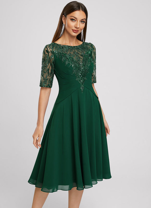 Robe Midi Cocktail Émeraude - gallery 2