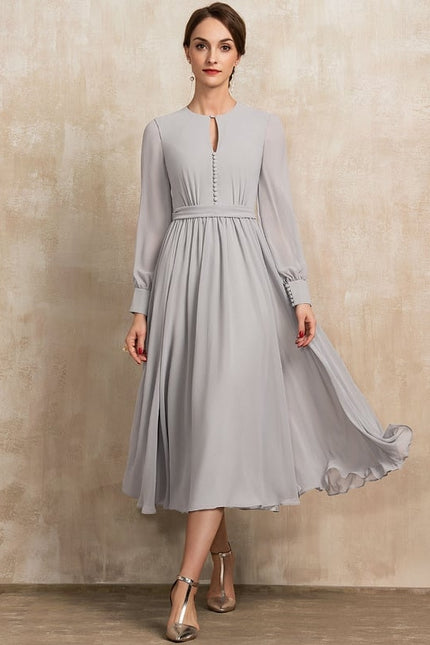 Robe Midi Gris Chic Élégante