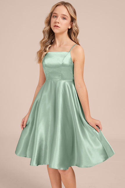 Robe Midi Satinée Verte - gallery 2