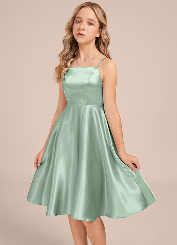 Robe Midi Satinée Verte - gallery 2