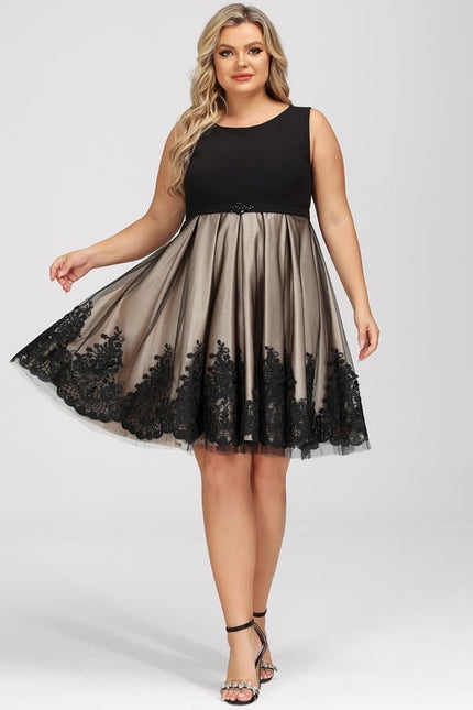 Robe Midi Éclat Noir Satiné - gallery 3