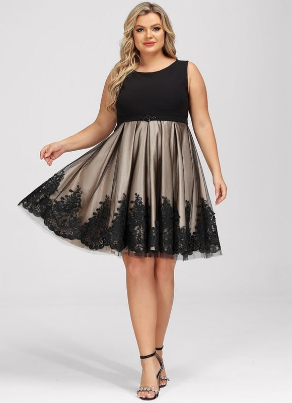 Robe Midi Éclat Noir Satiné - gallery 3