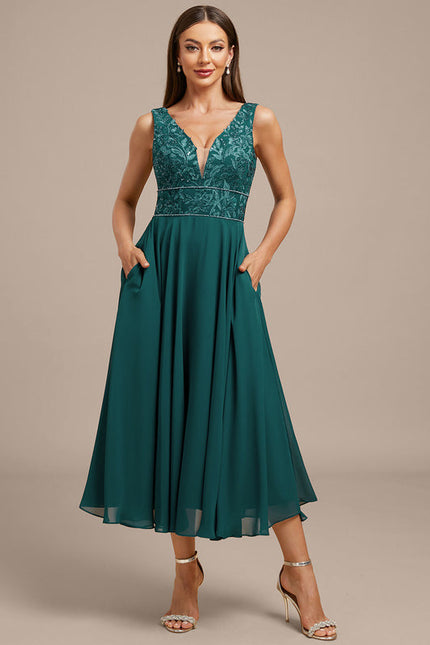 Robe Midi Émeraude Brodée - gallery 2