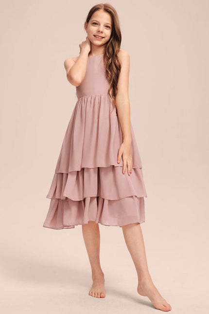 Robe Midi Volante Rose - gallery 1