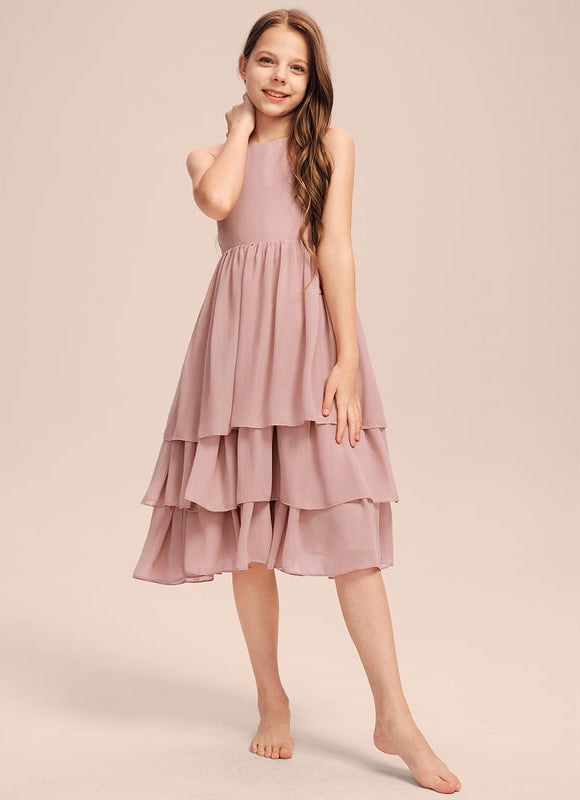 Robe Midi Volante Rose - gallery 1