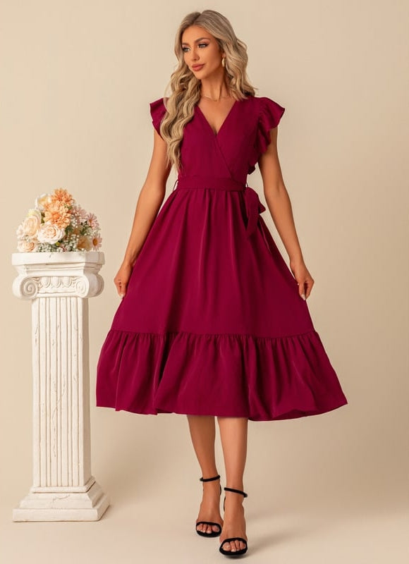 Robe Midi Manches Bouffantes - gallery 3