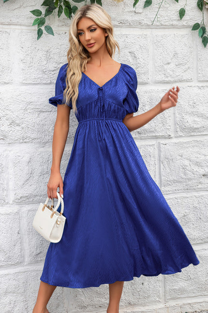 Robe Midi Satin Bleu Royal - gallery 6