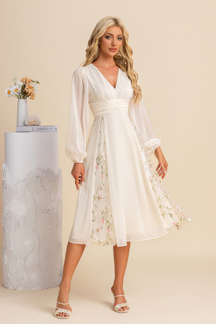 Robe Midi Midi Florale Élégante - gallery 4