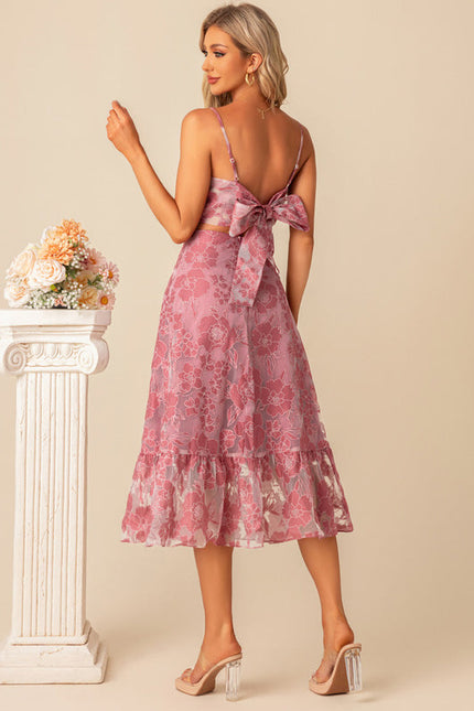 Robe Midi Fleurie Rose - gallery 3