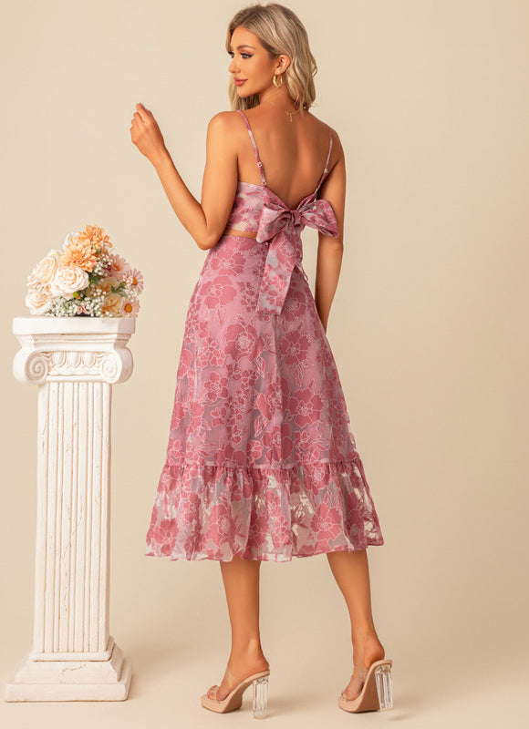 Robe Midi Fleurie Rose - gallery 3