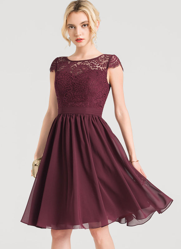 Robe Midi Élegante Bordeaux