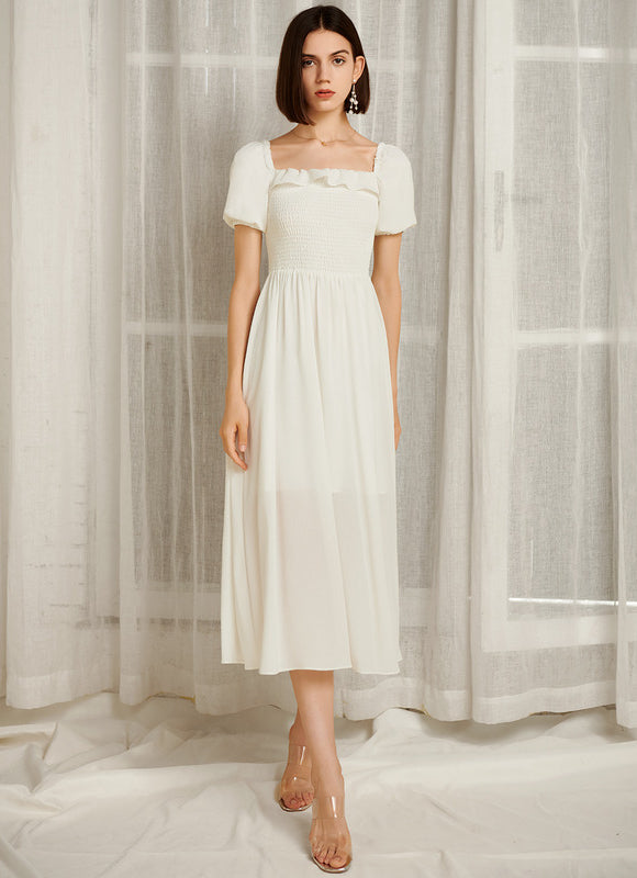 Robe Midi Rose À Motifs - gallery 3