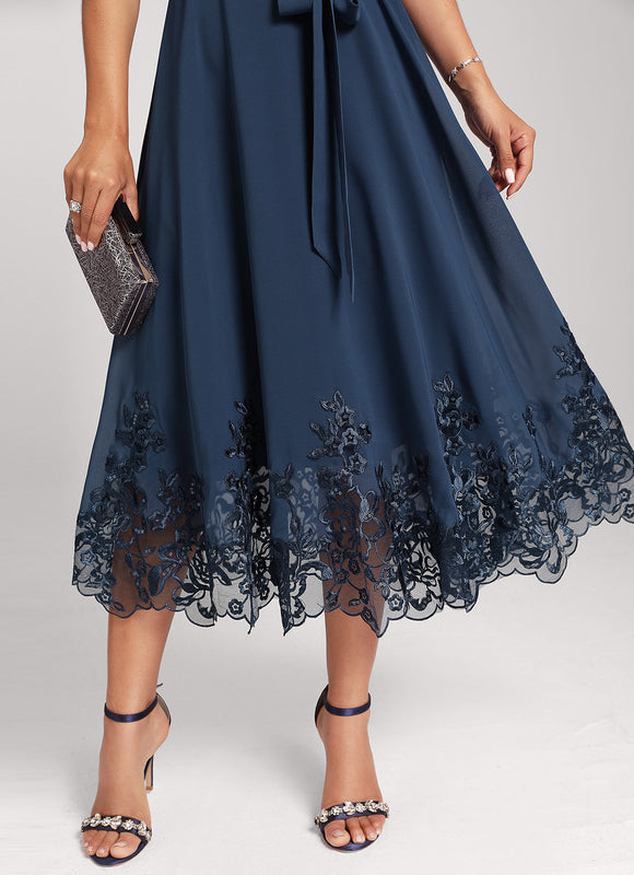 Robe Midi Émeraude Dentelle - gallery 6