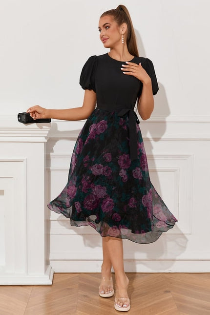 Robe Midi Organza Noire - gallery 4
