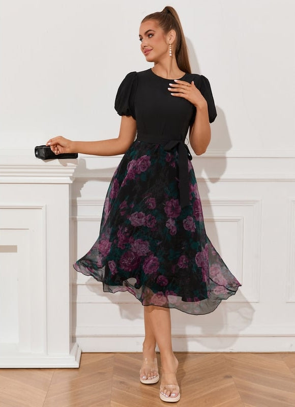 Robe Midi Organza Noire - gallery 4