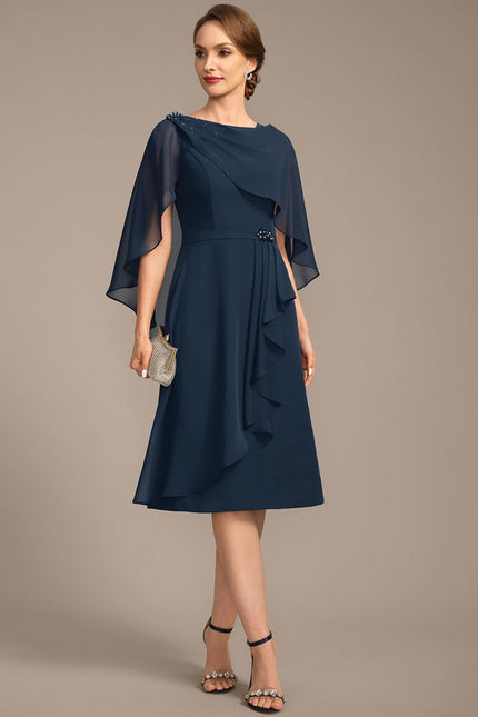 Robe Midi Marine Élégante - gallery 3