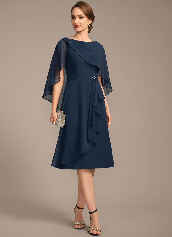 Robe Midi Marine Élégante - gallery 3