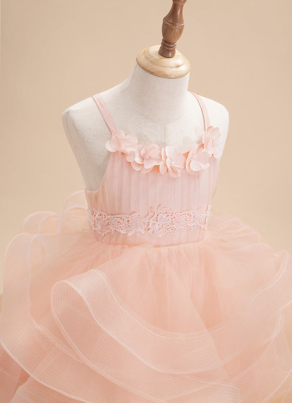 Robe Midi Fille Rose Tulle - gallery 4