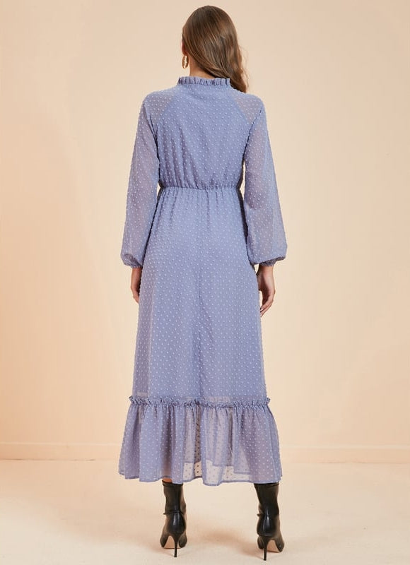 Robe Midi Nuageuse Sage - gallery 4